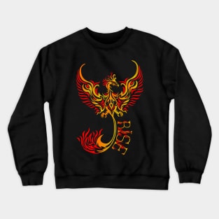 Rise up like a Phoenix from the ashes. Gold and Red Phoenix in a Tribal / Tattoo Art style Crewneck Sweatshirt